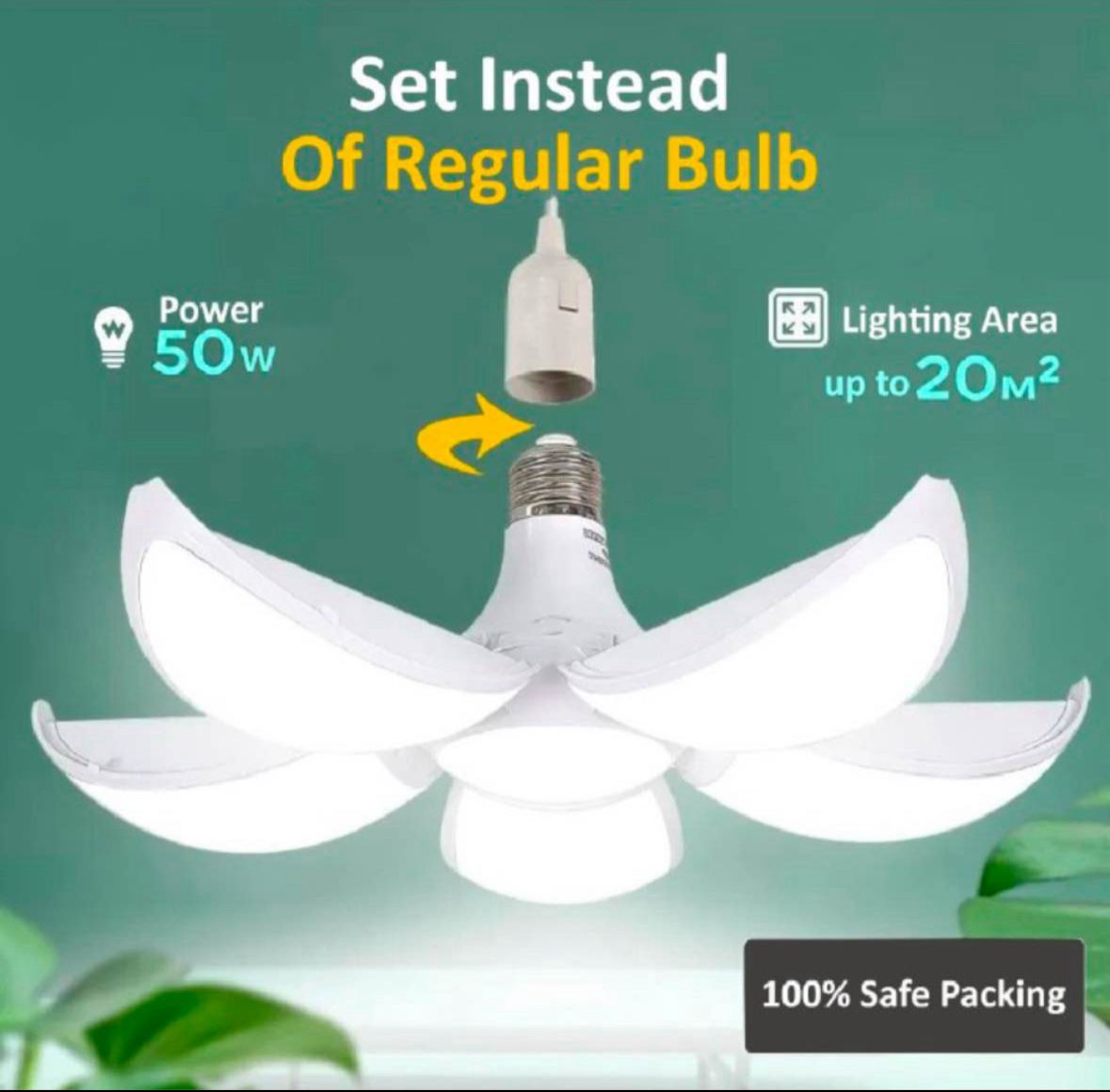 5 Leaf Led Folding Lotus Light Big Size Super Bright Angle Adjustable Home Ceiling Lights 50W - 12.5 inch PIN