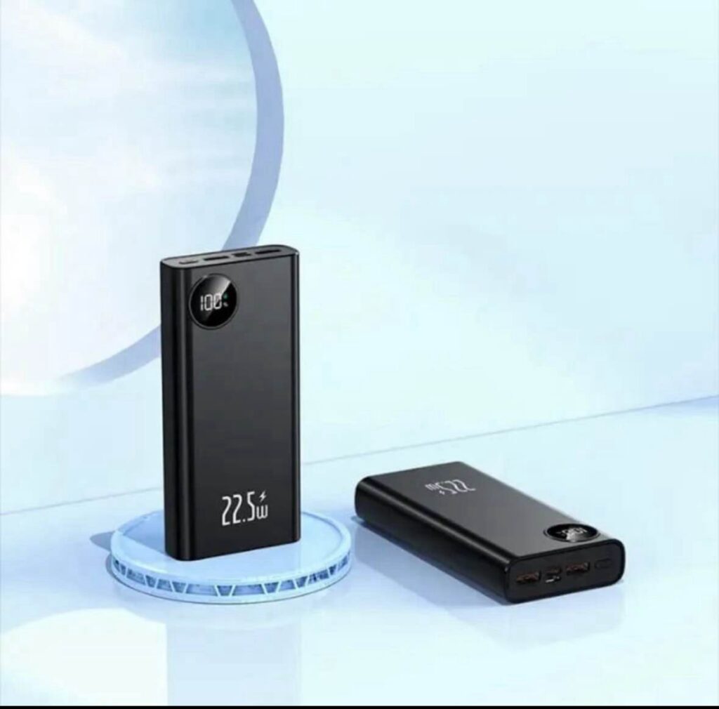 10,000Mah 22WFast Charging Power Bank – Dual USB Output (Black & White)