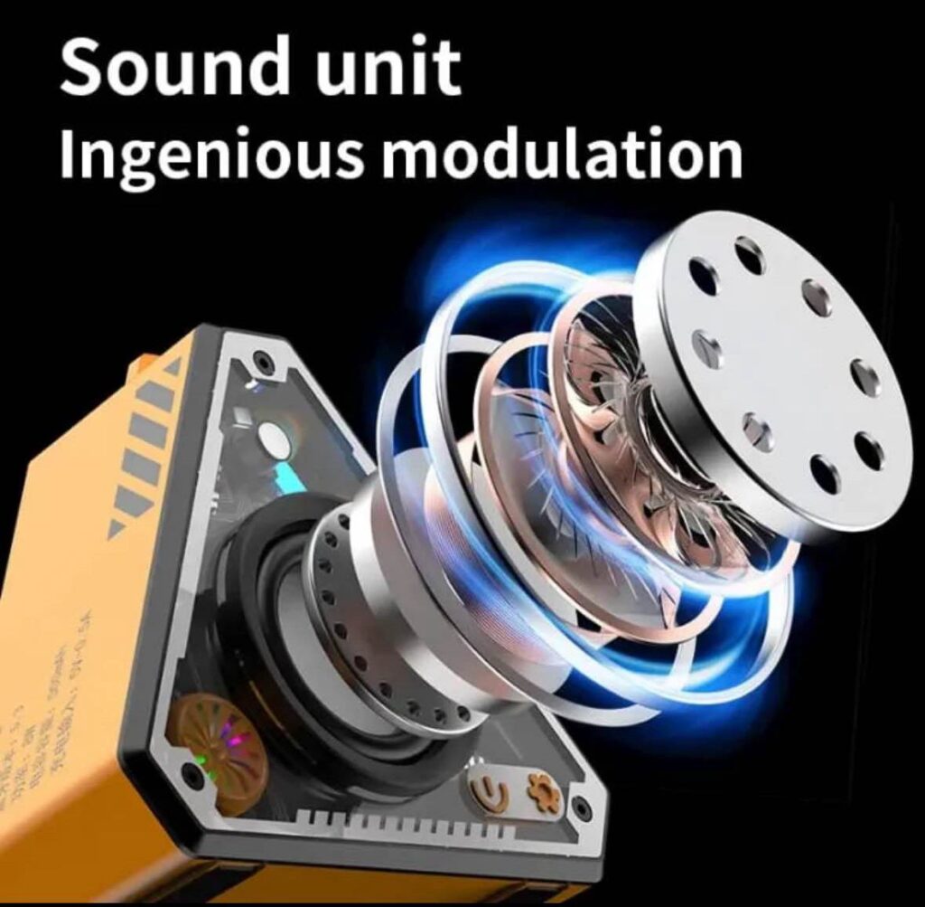 V2 Bluetooth Speaker with Transparent RGB Led Light with extra large Sound with Heavy Bass Compatible with Phone Computer Laptop