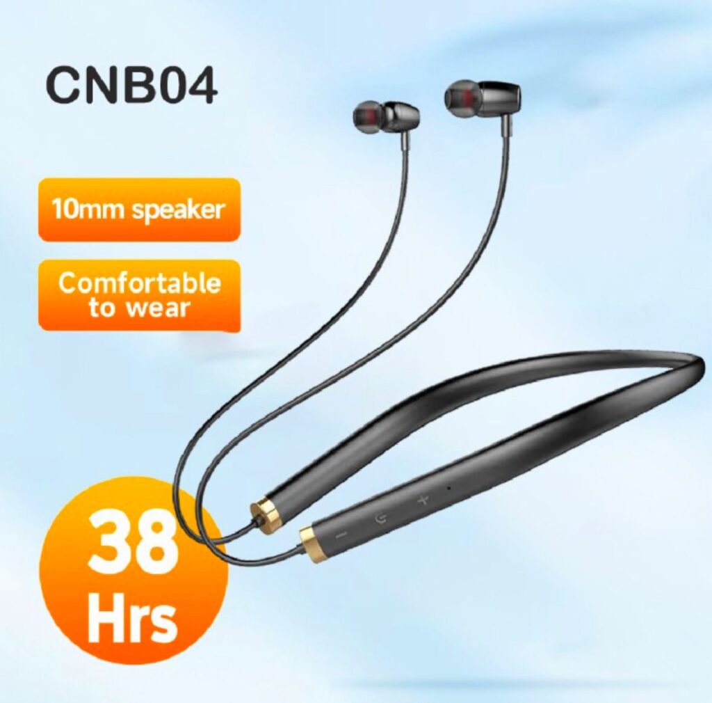Sports Bluetooth Neckband Waterproof ENC Noise Cancelling Stereo Touch Control Headphones - CNB 04