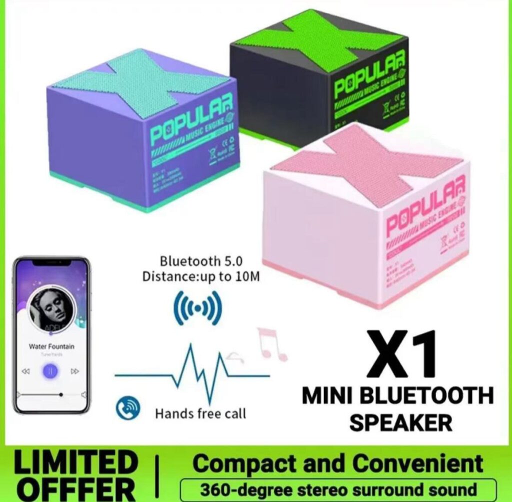 X1 Bluetooth Speaker, Music Stereo Portable, Surround Mini USB Outdoor Subwoofer Speaker, Audio Player Speaker