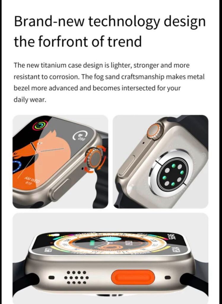 TW8 Ultra Smart Watch NFC BT Calling Full Touch 1.96 IPS Screen Heart Rate Smart Watch for Men Women