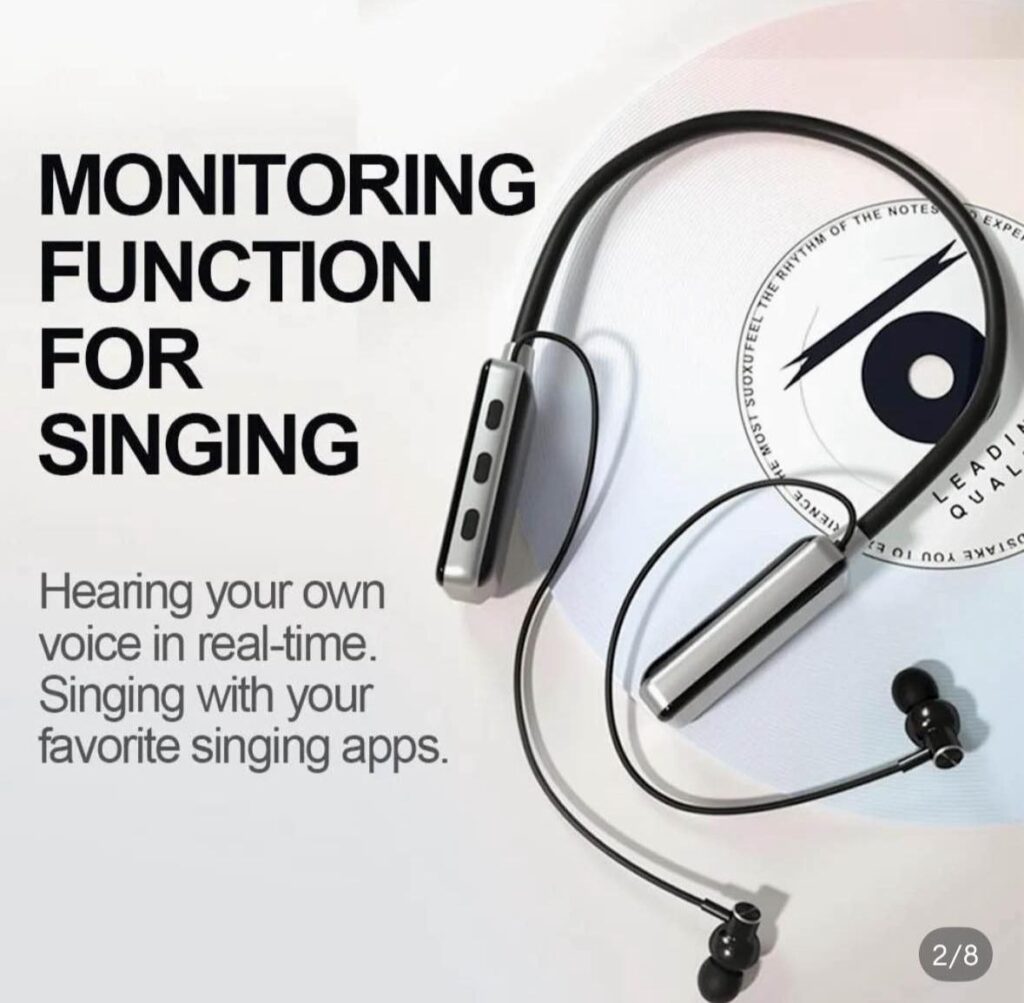 Neckband Bluetooth Headphones with Digital Display in Ear Wireless Earphones with Microphone Game Mode USB-C Fast Charging, for Workout Running Sport Work - CNB 05